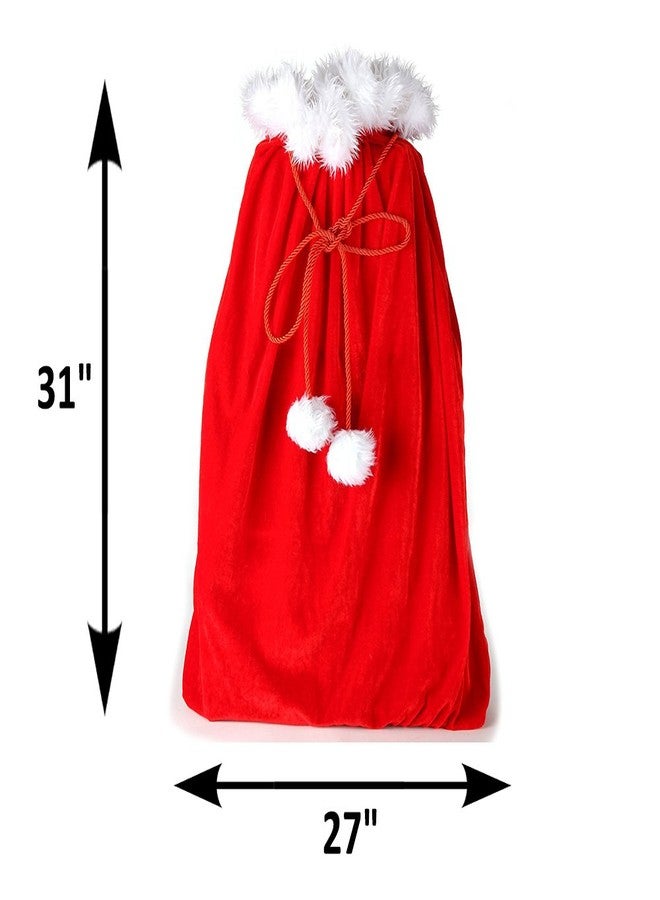 ARAD Velvet Santa's Gift Sack with Cord Drawstring - Image 2